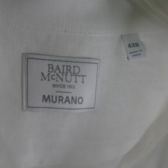 Baird McNutt Linen Button Up Shirt Big Men's Size 4XB White Luxury Resort Beach - Picture 5 of 10